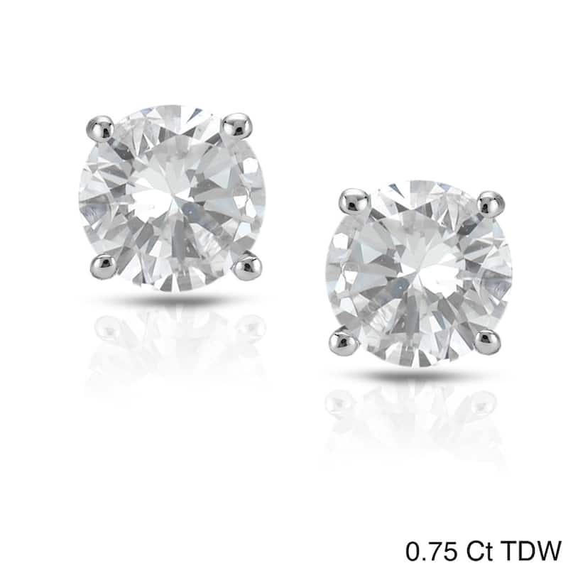 Auriya 1/4ct to 1ct TW Round Diamond Stud Earrings 14k White Gold - 0.75ct
