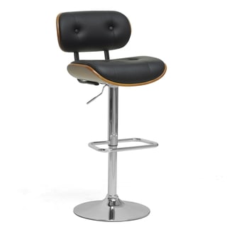 Shop Modern Brown and Black 24-32" Adjustable Bar Stool by Baxton