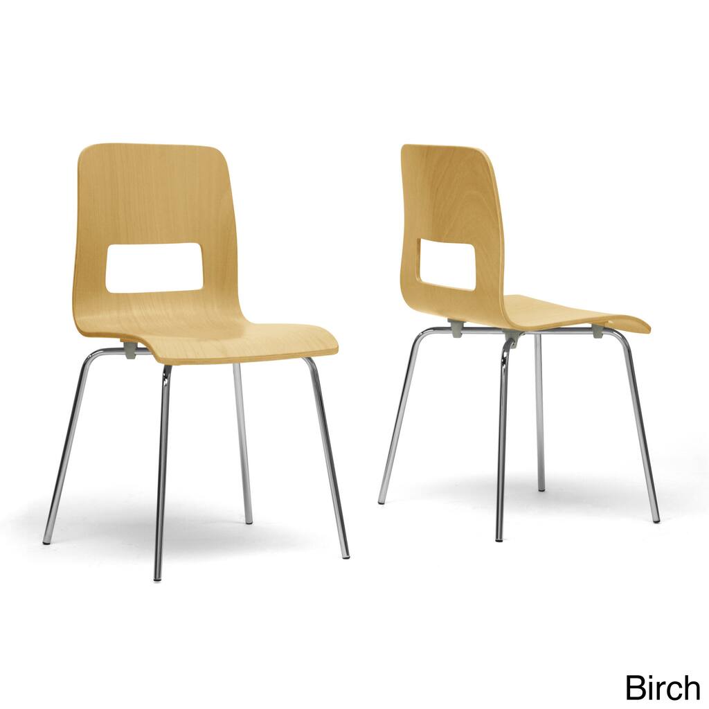 Greta Wood Modern Dining Chairs (Set of 2)