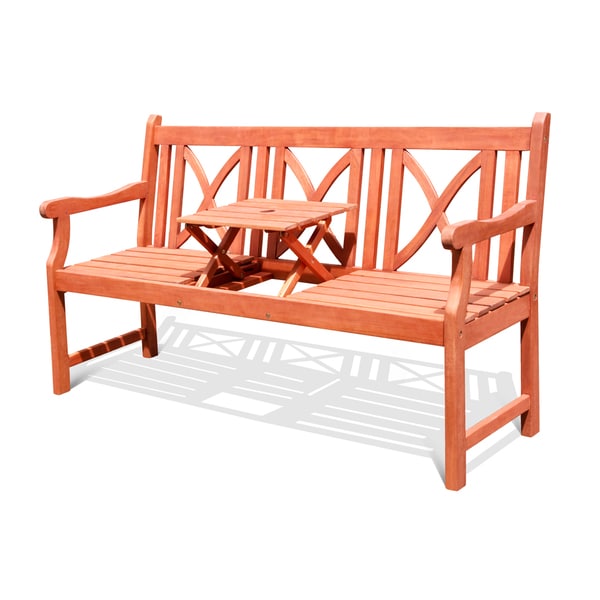 Eucalyptus Natural Pop up Table Softcross Bench Vifah Outdoor Benches