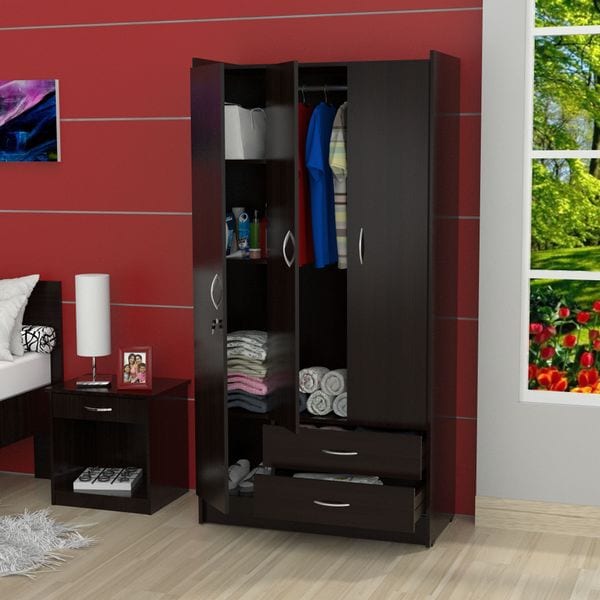 Inval 3 Door Espresso Armoire Inval America LLC Armoires