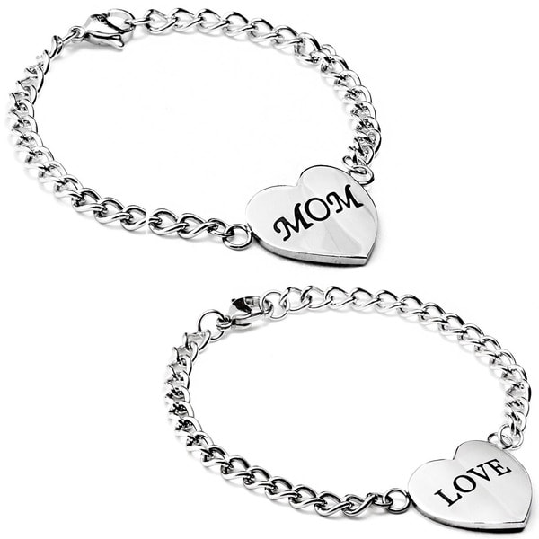 Elya Stainless Steel Engraved Heart Bracelet Free Shipping On Elya Stainless Steel Engraved Heart Bracelet
