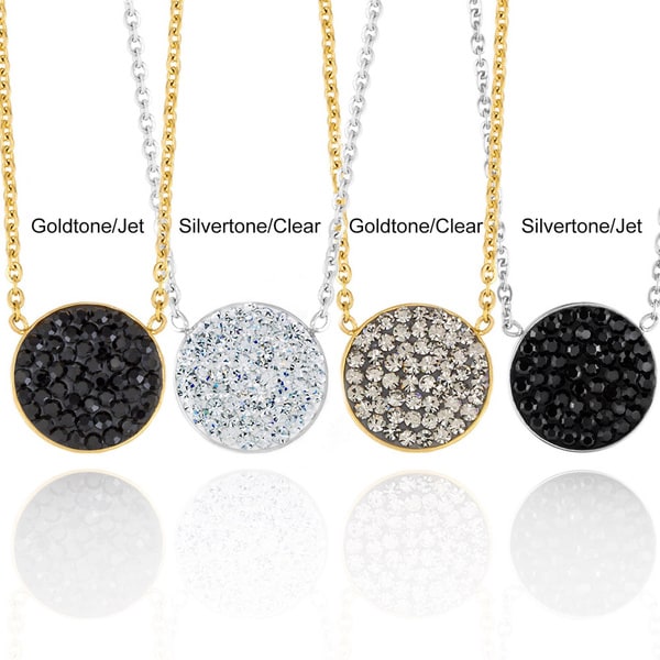 ELYA Stainless Steel Crystal Circle Necklace West Coast Jewelry Crystal, Glass & Bead Necklaces
