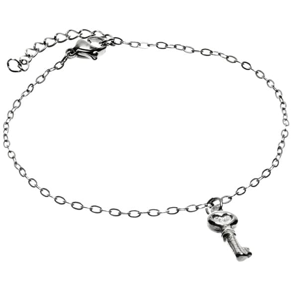 ELYA Stainless Steel Key Charm Bracelet