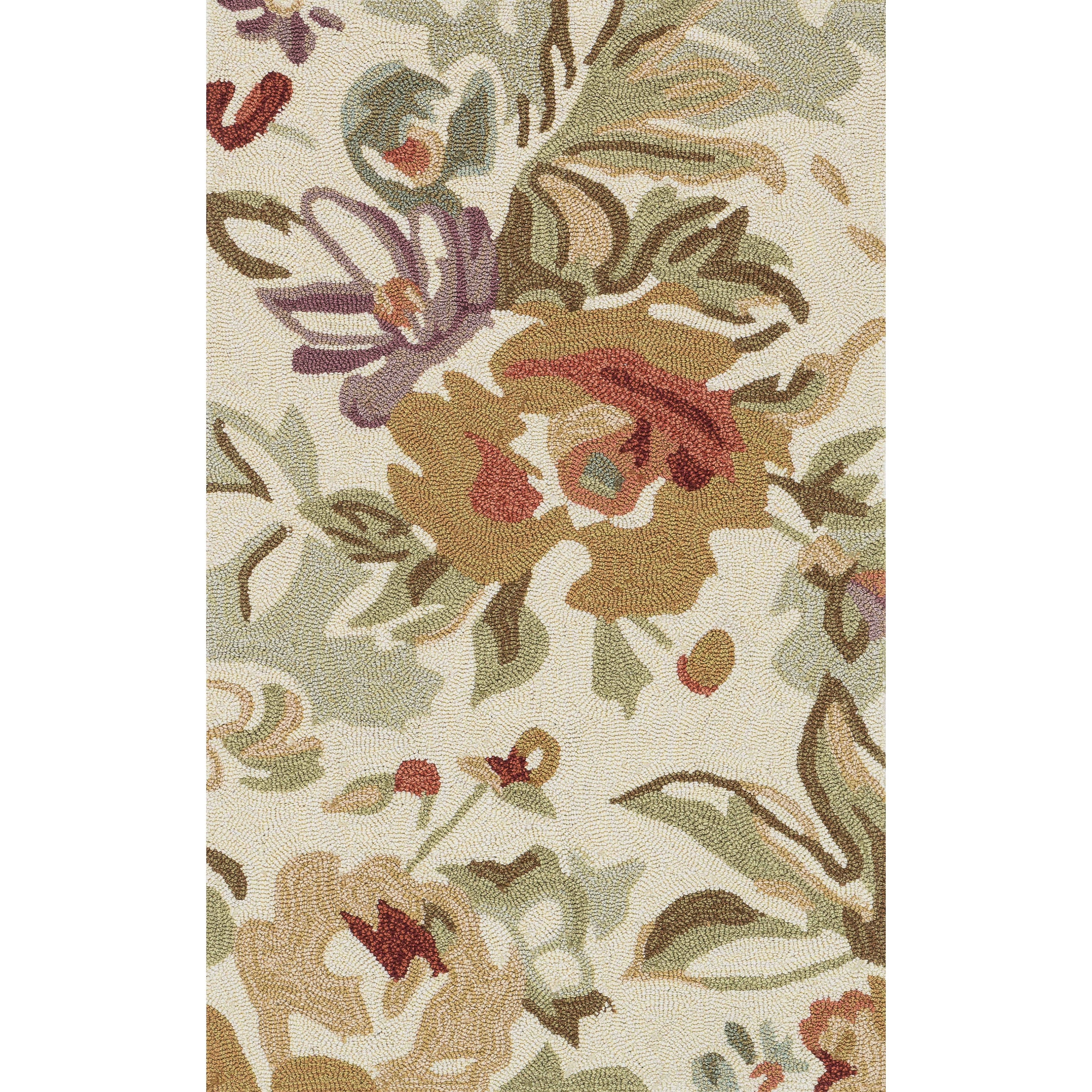 Hand hooked Charlotte Ivory/ Multi Rug (23 X 39)