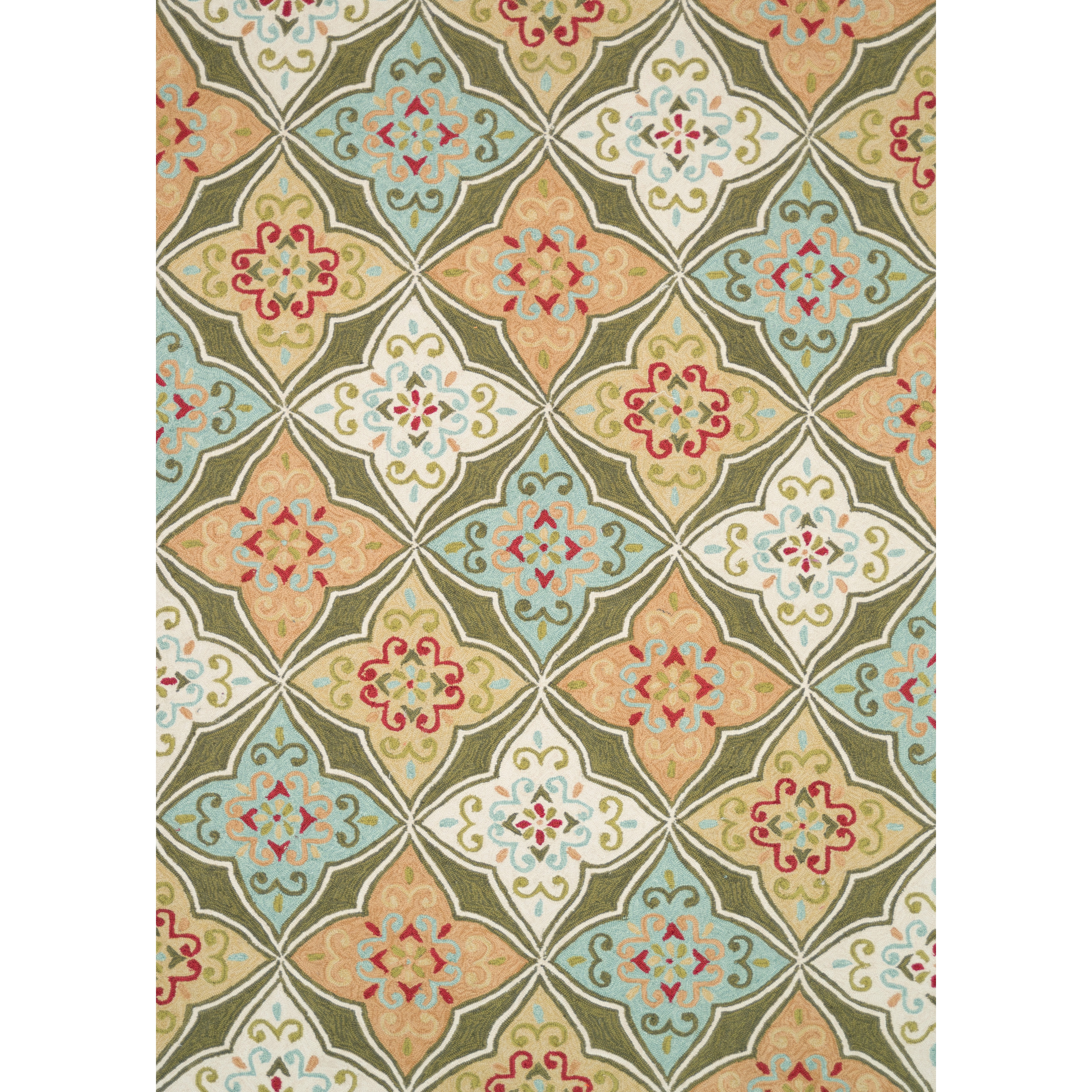 Hand hooked Charlotte Olive/ Ivory Rug (36 X 56)