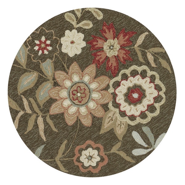 Hand Hooked Charlotte Brown Rug (3' Round) Alexander Home Round/Oval/Square