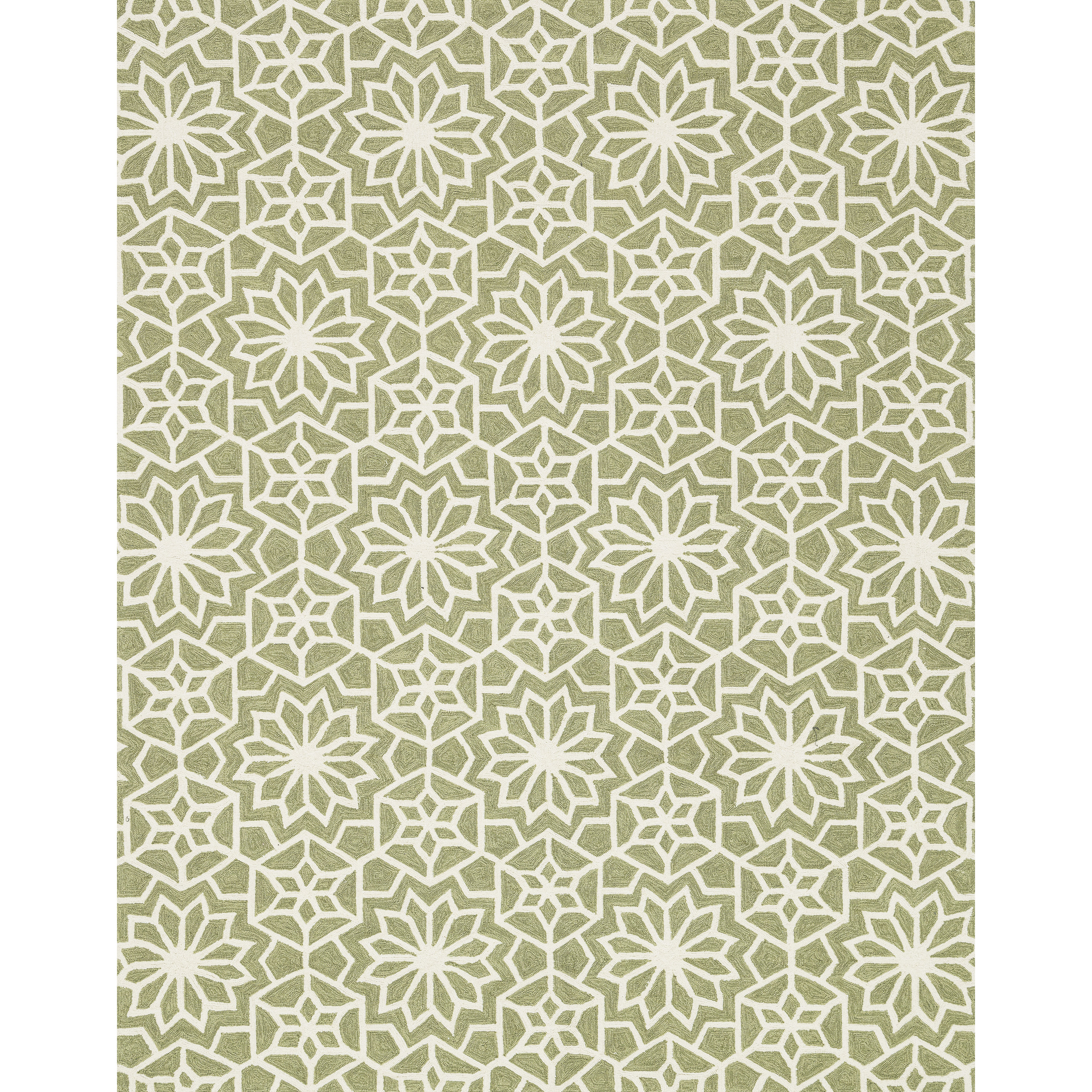 Hand Hooked Charlotte Green Rug (76 X 96)