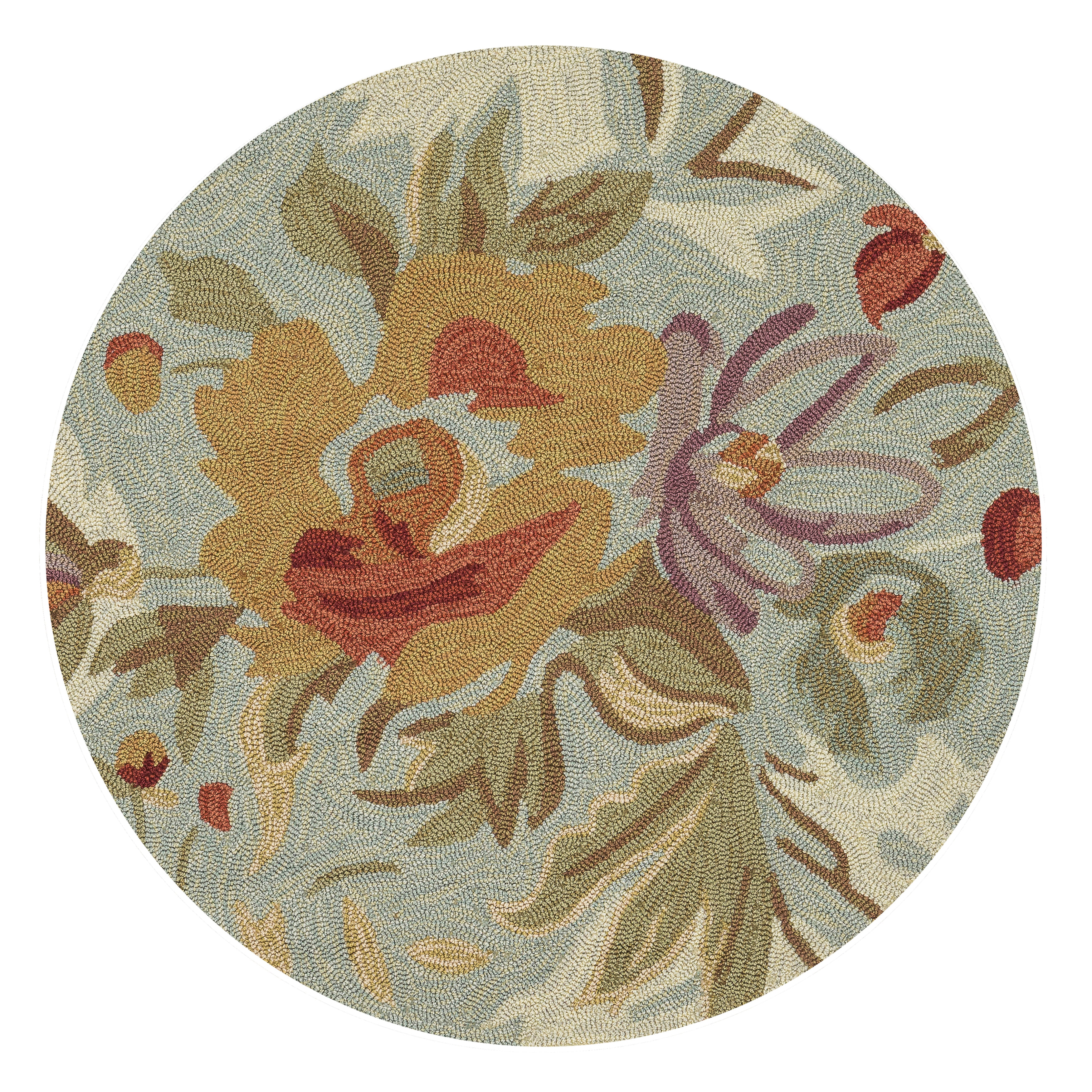 Hand hooked Charlotte Mist/ Multi Rug (3 Round)