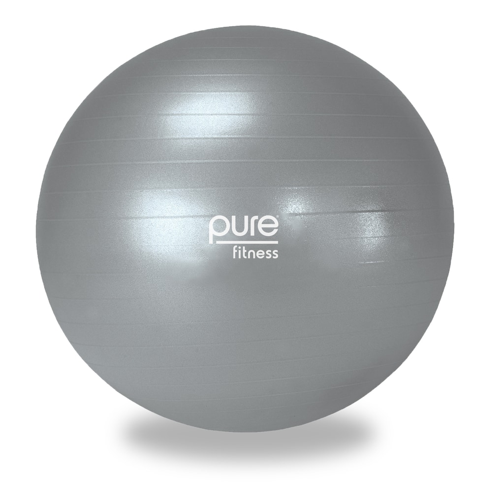 Pure Fitness 75cm Professional Anti-burst Exercise Stability Ball - Silver