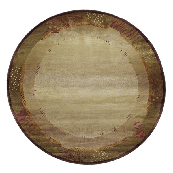 Generations Green/ Beige Rug (6' Round) - 6' Round