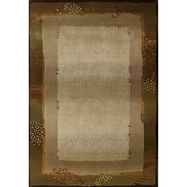 Generations Transitional Green/ Beige Polypropylene Rug (53 X 76)