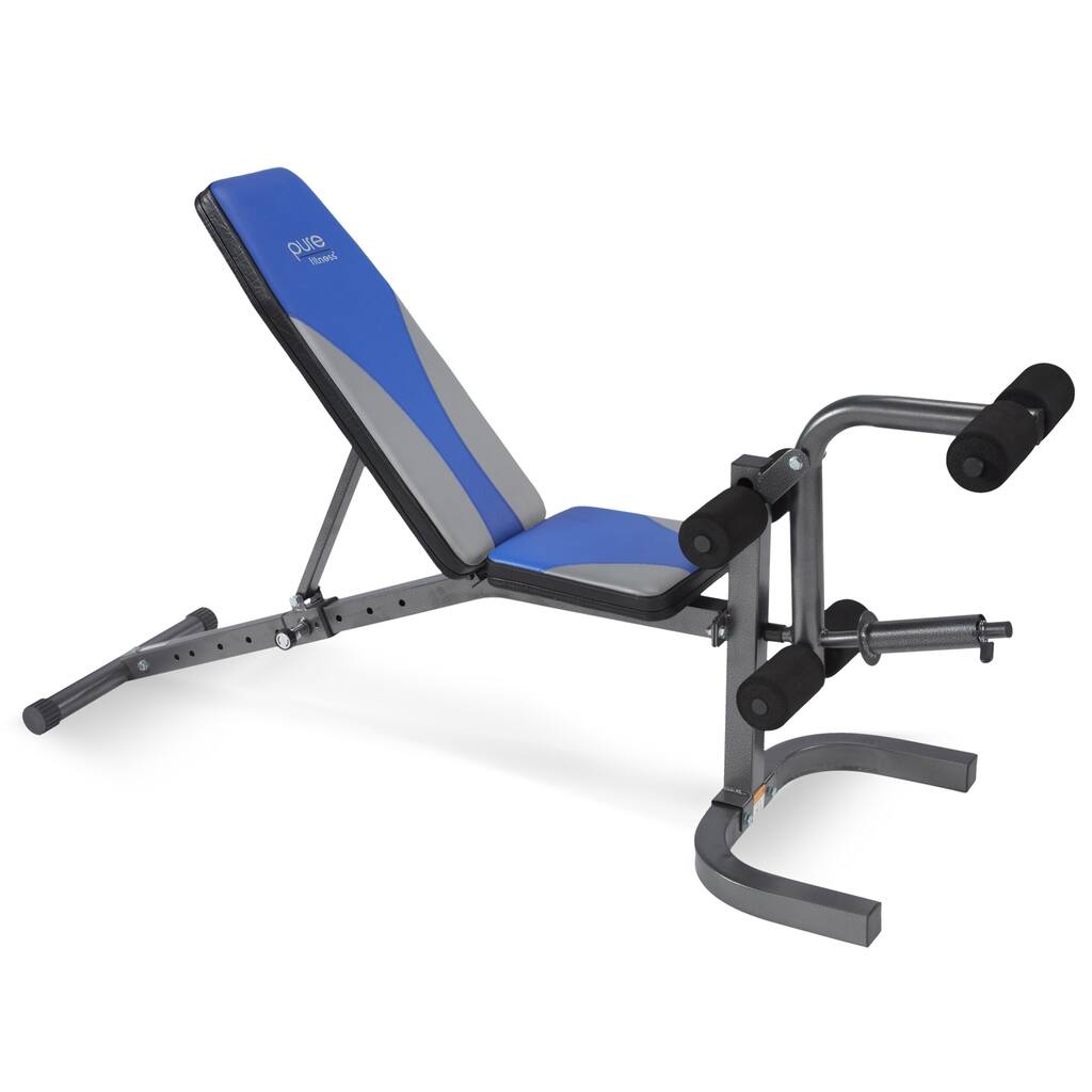 Pure Fitness Adjustable FID Weight Bench - Blue/Black