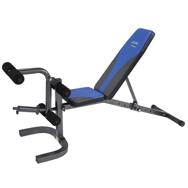Pure Fitness Adjustable FID Weight Bench Flat/ Incline/ Decline - Black/Blue