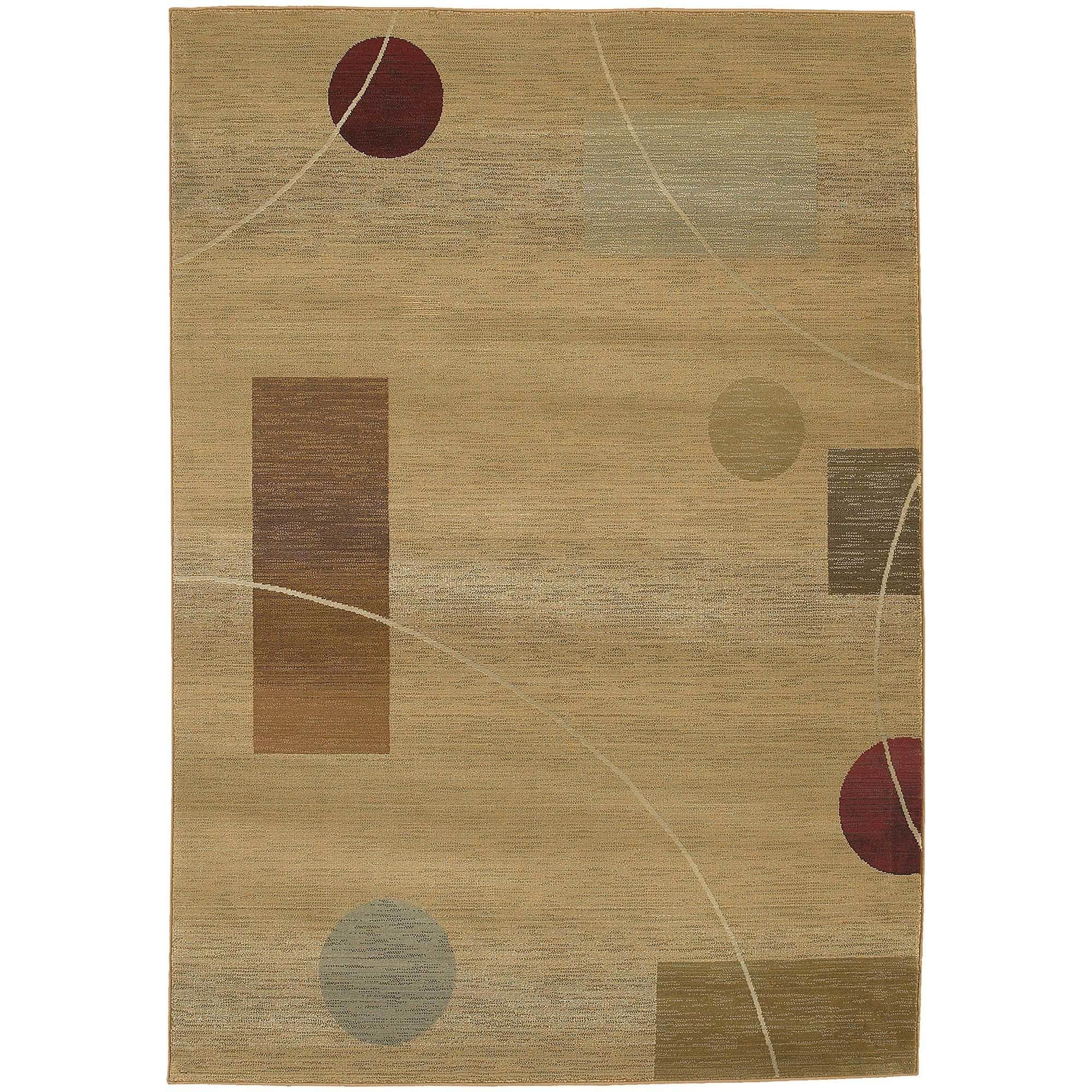 Generations Beige/ Red Polypropylene Rug (4 X 59)