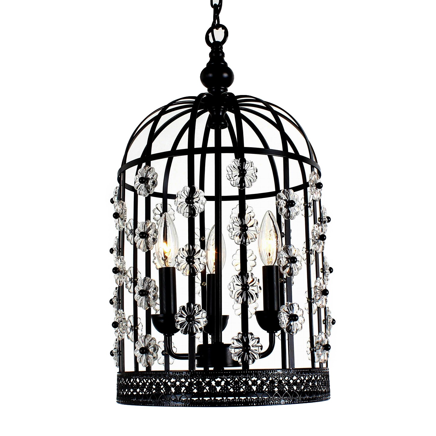 Chic Bird Cage Lantern 3 light Chandelier
