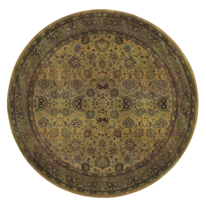 Generations Green/ Beige Polypropylene Rug (8 Round)