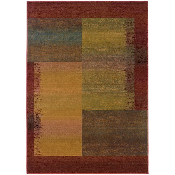 Kharma II Green/ Red Rug - 2'3 x 4'5