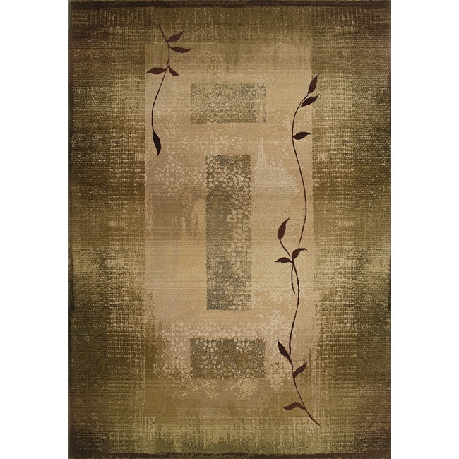 Generations Green/ Beige Floral Polypropylene Rug (710 X 11)