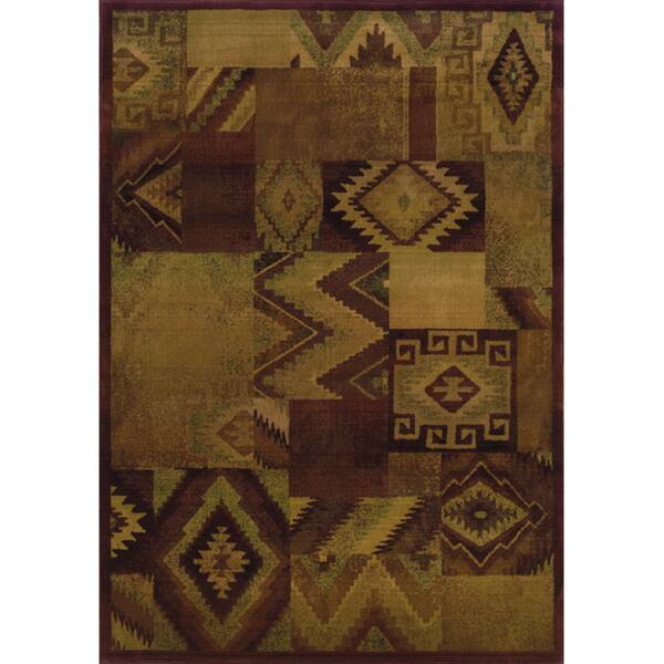 Tan Red Rugs Kharma II Tan/ Red Rug (7'10 x 11') - Bed Bath & Beyond - 8214926