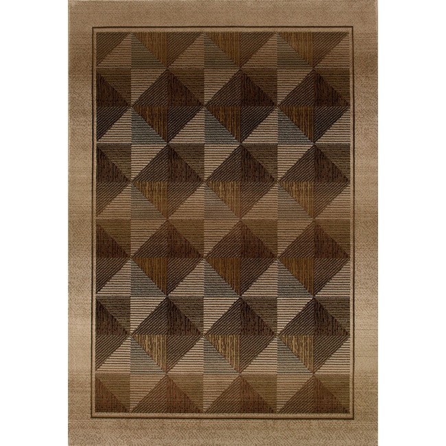 Generations Beige/ Green Contemporary Polypropylene Rug (2 X 3)