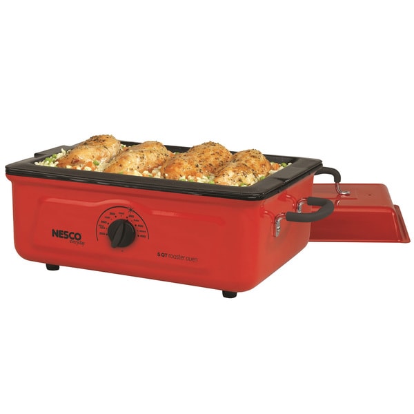 Shop Nesco Cookwell Red 5-quart Porcelain Roaster Oven ...