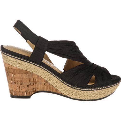 Women's Naturalizer Lulianna Black Coated Linen Naturalizer Wedges