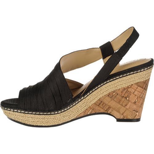 Women's Naturalizer Lulianna Black Coated Linen Naturalizer Wedges