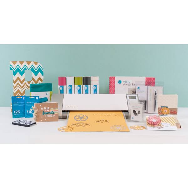 Silhouette Cameo Die Cutting Machine + Vinyl Starter Kit Bundle + $25 + $10  Download Card - Bed Bath & Beyond - 8219268