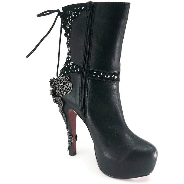 Shop Hades Women's 'McQueen' Black Leather Lace-back Ankle Boots - Free ...