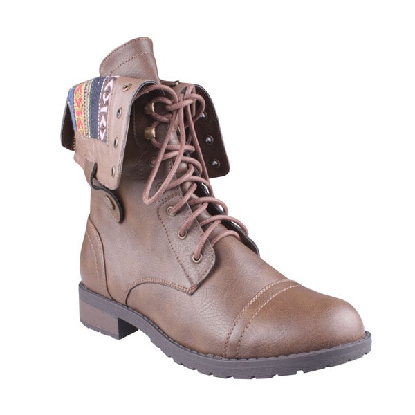 taupe lace up combat boots