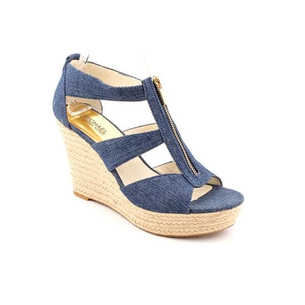 Michael Kors Women's 'Damita Wedge' Denim Sandals - Free Shipping Today ...