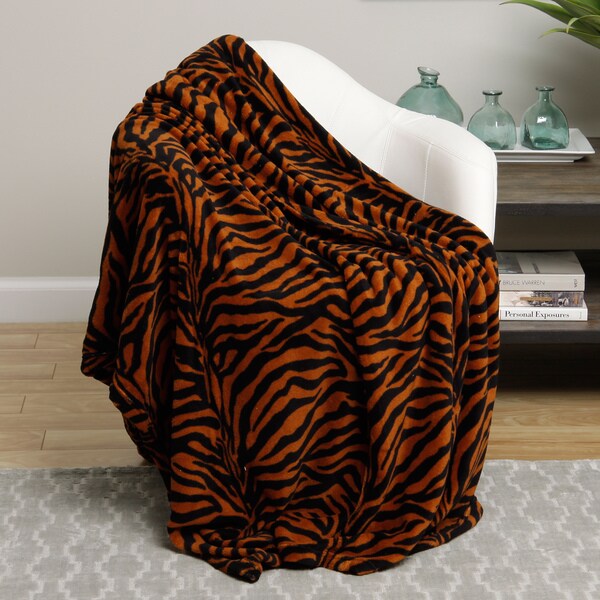 3D Brown Zebra 50" X 60"  Premium Super Soft Fluffy Lightweight Throw Blanket 