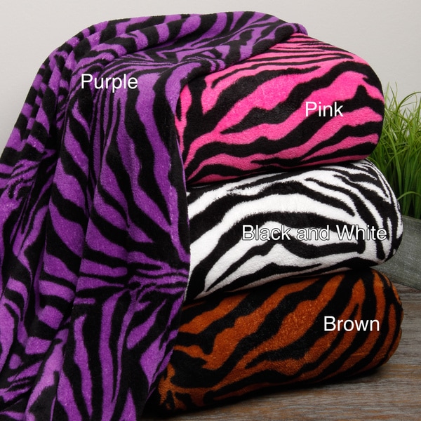 Luxury Quality Thick Raschel Mink Blanket Zebra Skin ...