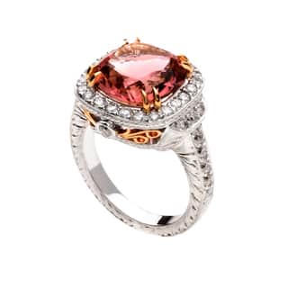 Tourmaline Wedding Rings Find Great Jewelry Deals Ping At 18k Two Tone Gold Pink Tourmaline And 1 6ct Tdw Diamond Ring
