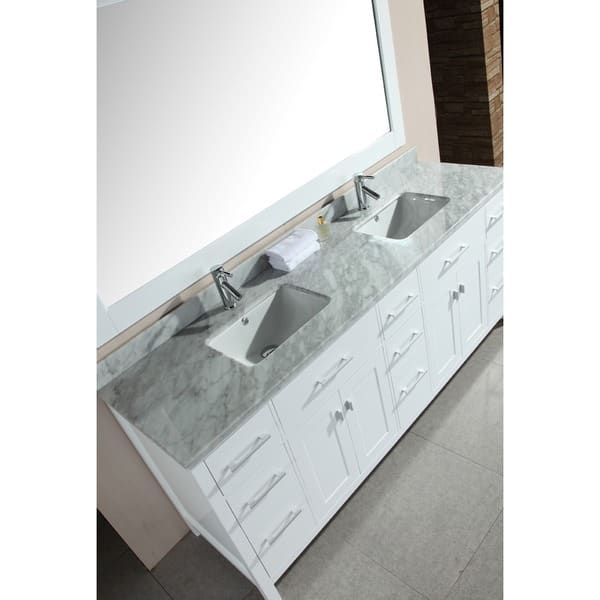 Design Element London 78 Inch Double Sink White Vanity With 78 Inch Double Sink White Vanity