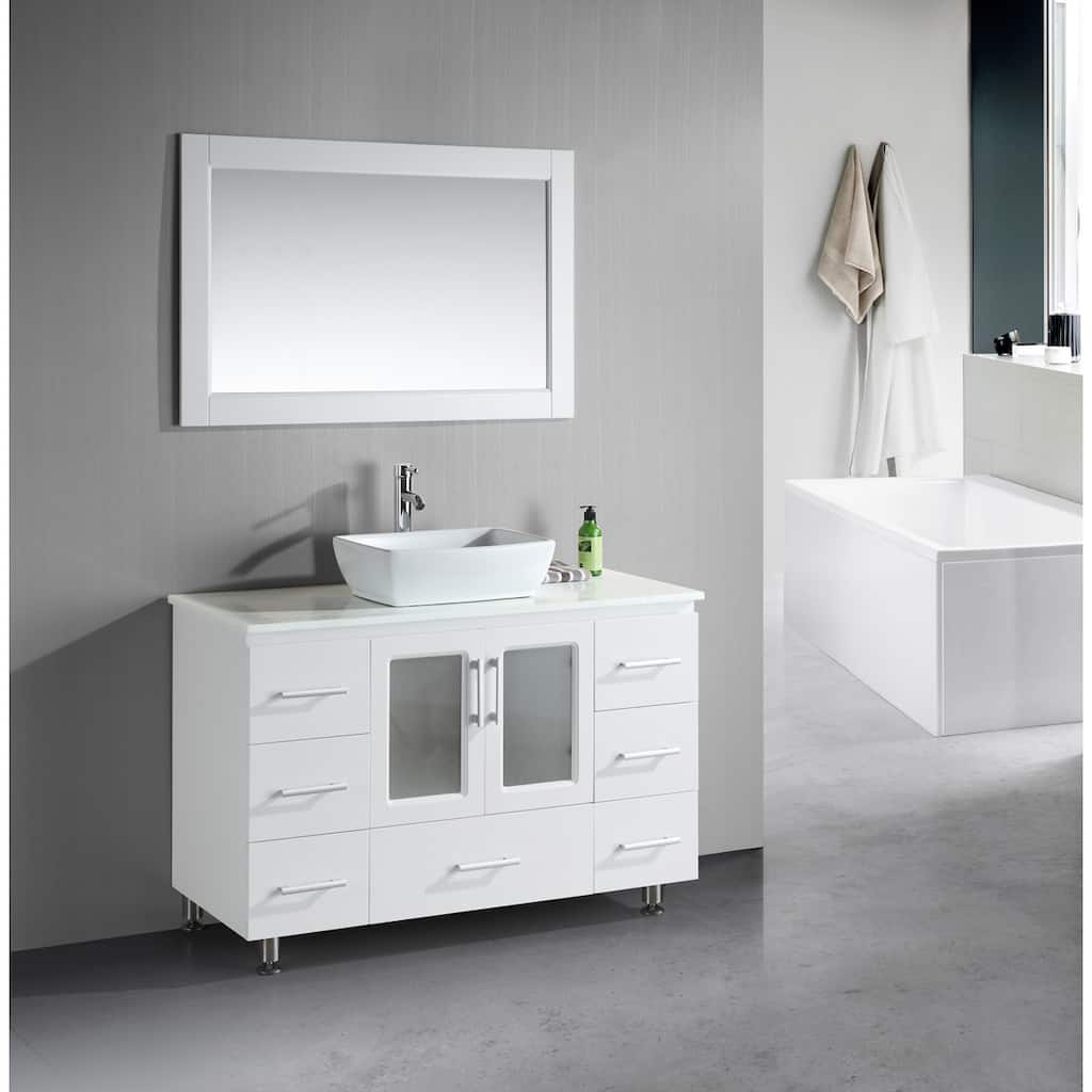 Design Element Stanton 48-Inch Single Vessel Sink White Vanity