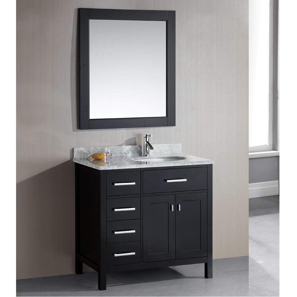 Shop Design Element London 36-Inch Single Sink Espresso 4-Drawer Vanity ...