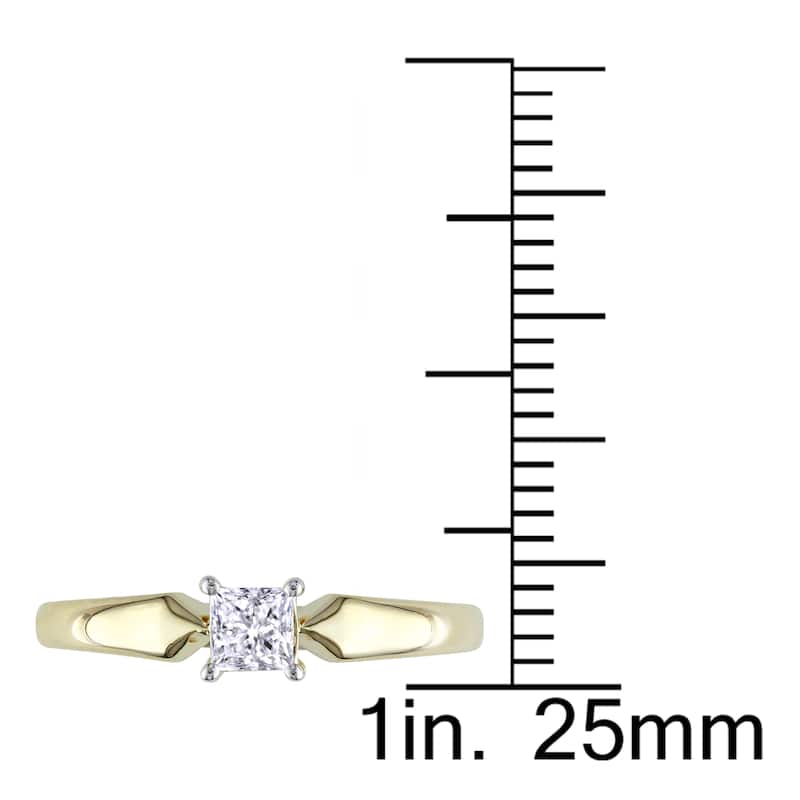 Miadora 10k Yellow Gold 1/3ct TDW Diamond Solitaire Ring (J-K, I2-I3)