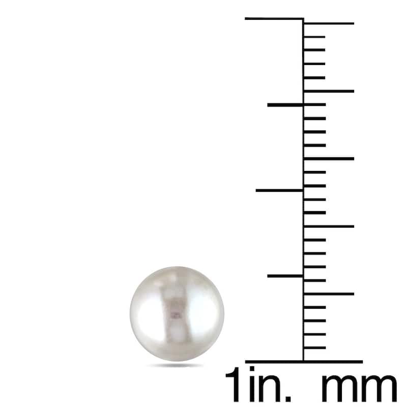 Miadora 14k White Gold White Cultured Freshwater Pearl Stud Earrings (6.5-7 mm)