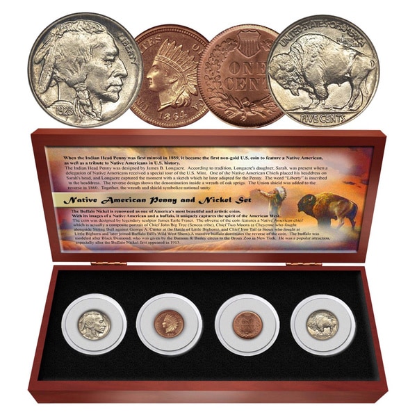 Matthew Mint Native American Penny/ Nickel Four Coin Set The Matthew Mint Coins