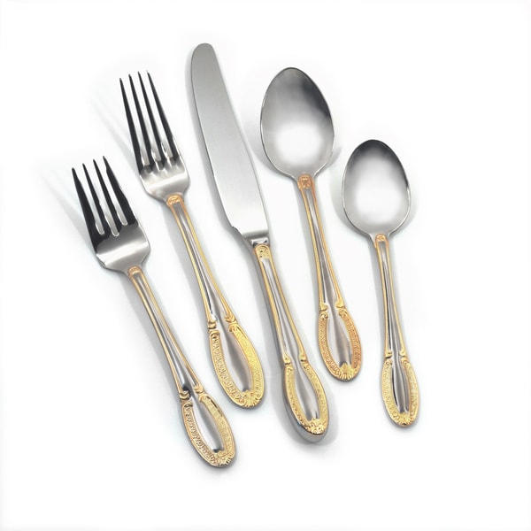 Museum by Hollister Domestication Gold Accent 20 piece Flatware Set Hollister Flatware Sets