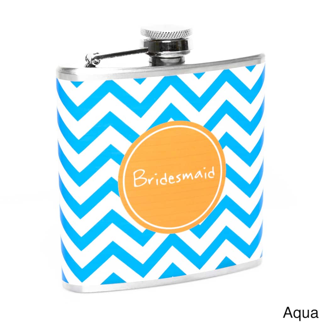 Chevron Bridesmaid Flask - up to 6 oz