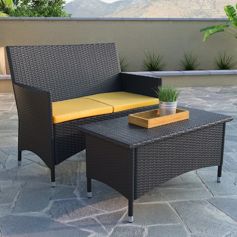 CorLiving Cascade Patio Sofa and Coffee Table Set