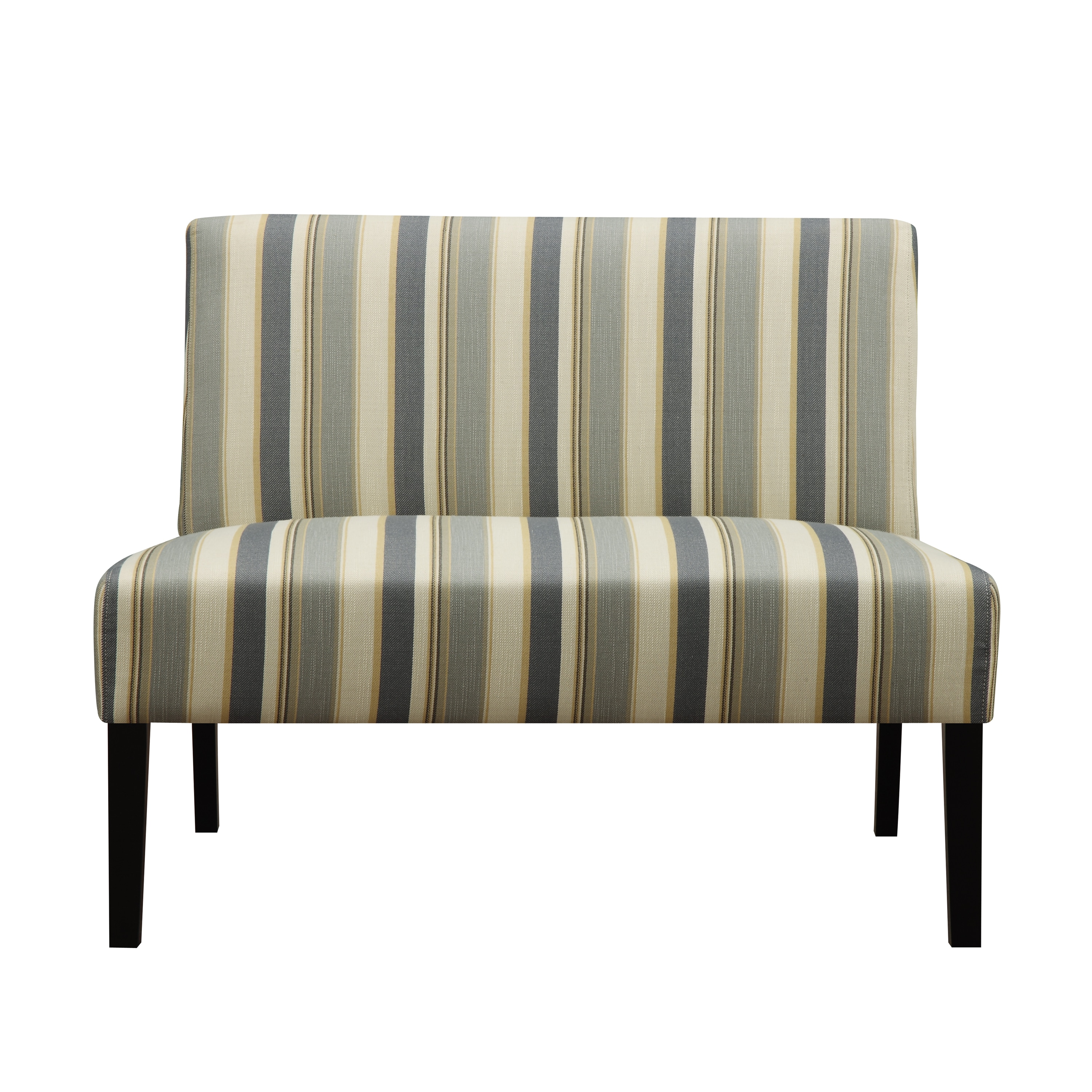 Portfolio Niles Blue Stripe Armless Settee