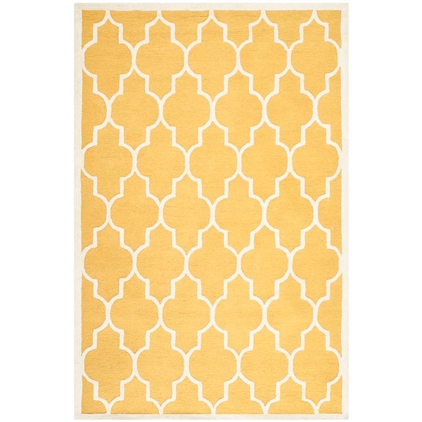 Safavieh Handmade Moroccan Cambridge Gold/ Ivory Wool Rug - 8' x 10'
