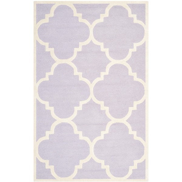 Safavieh Handmade Moroccan Cambridge Lavender/ Ivory Wool Rug (5' x 8') - 5' x 8'