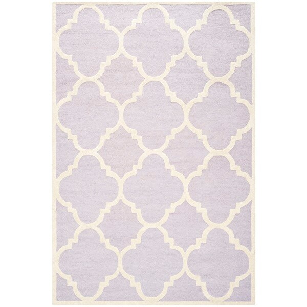 Safavieh Handmade Moroccan Cambridge Lavender/ Ivory Wool Rug (9' x 12