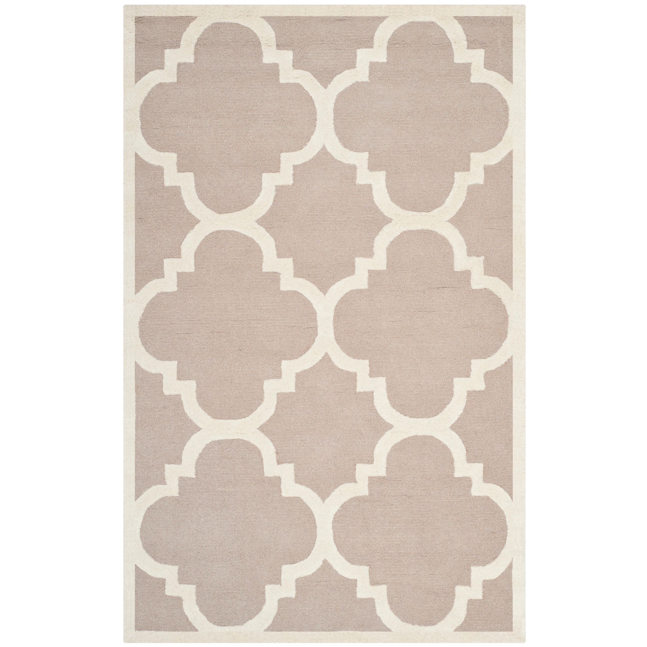 Safavieh Handmade Moroccan Cambridge Beige/ Ivory Wool Rug (5 X 8)