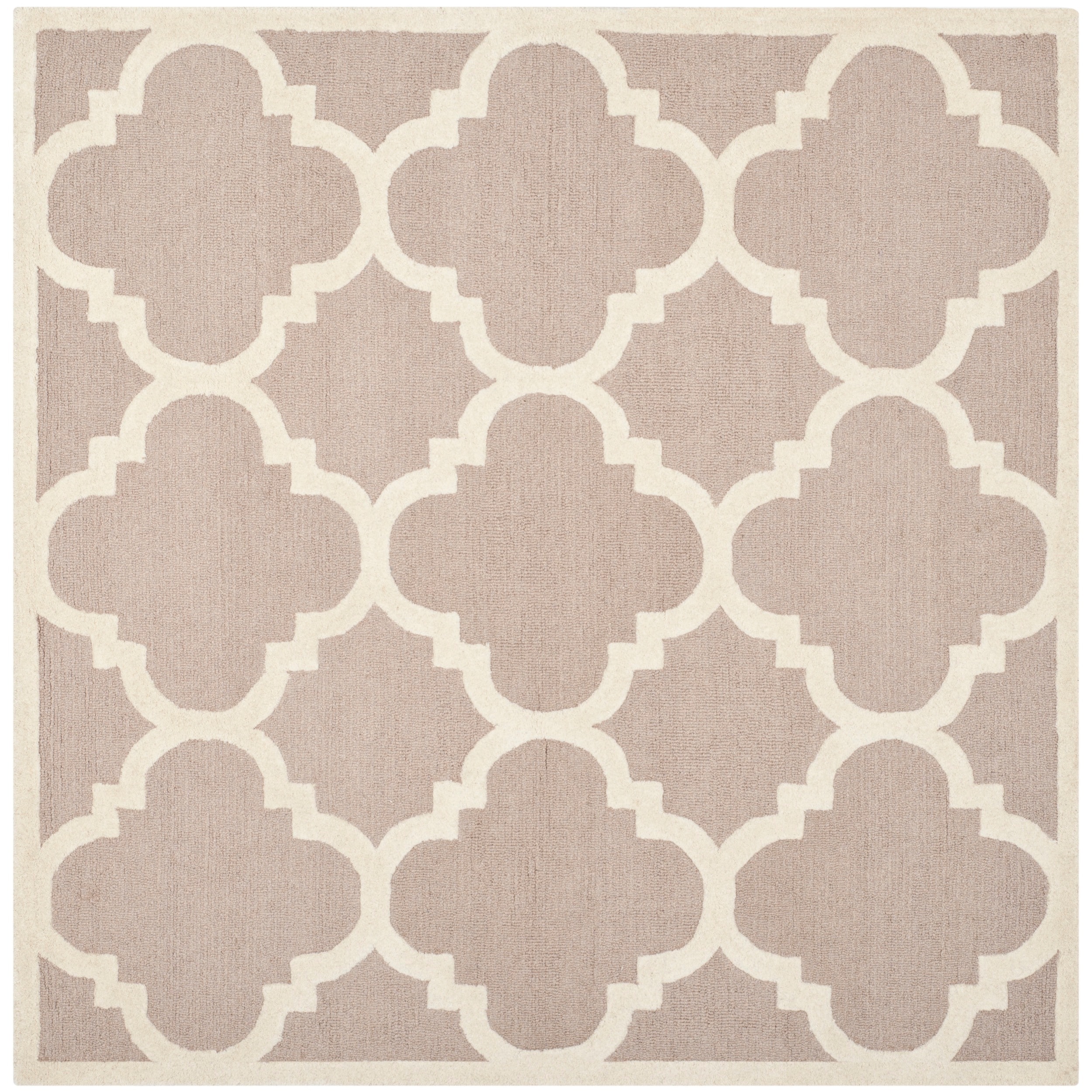 Safavieh Handmade Moroccan Cambridge Beige/ Ivory Geometric Wool Rug (6 Square)